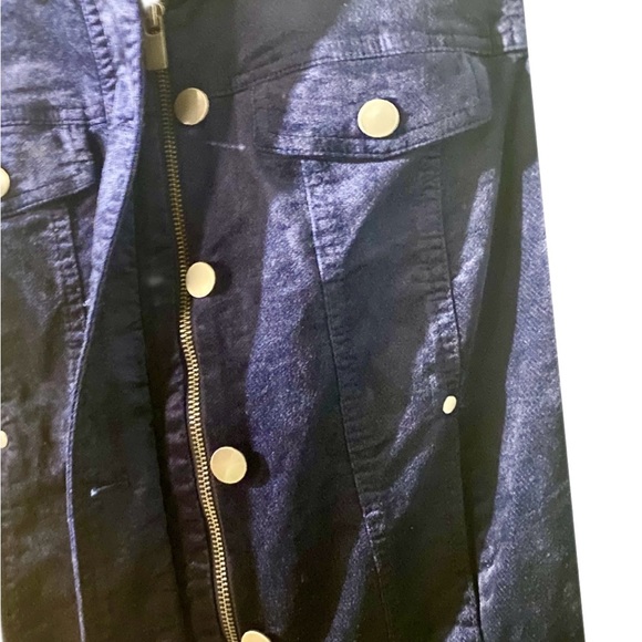 Chico’s navy blue zipper and button jacket, size 8/10 - Picture 4 of 4